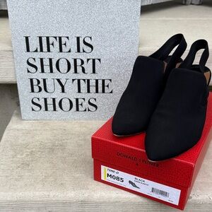 Donald J. Pliner Black Slingback Pointed Toe Flats